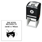 Cool Nerdy Art Cat Book Belangen Gepersonaliseerd  Zelfinktende Stempel (In situ)