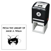 Cool Nerdy Art Cat Uit de Bibliotheek Gepersonalis Zelfinktende Stempel (In situ)