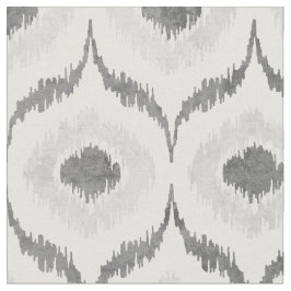 Cool neutraal grijs en wit ikat tribaal patroon stof
