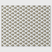 Cool neutraal zwart wit beige ikat tribaal patroon cadeaupapier (Vlak)