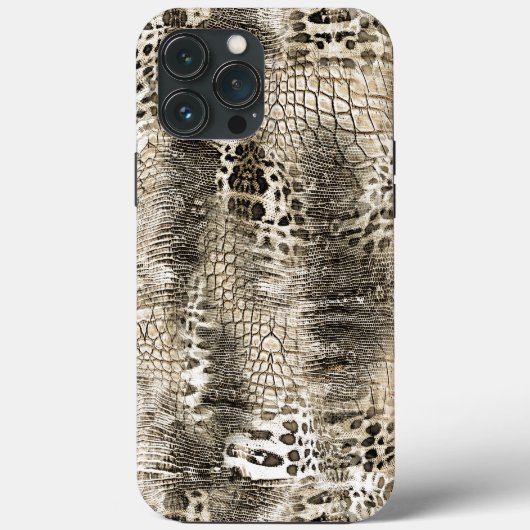 Cool Neutral Brown Snakeskin Patroon Case-Mate iPhone Case (Achterkant)