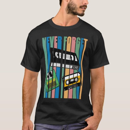 Cool Never Forget T I VHS Cassette Diskette Video T-shirt (Voorkant)