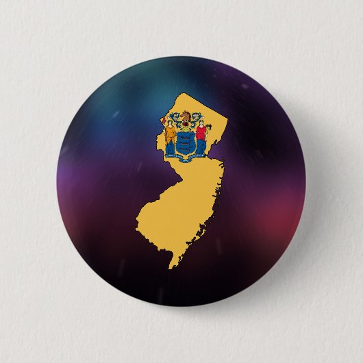 Cool New Jersey Flag Map Ronde Button 5,7 Cm (Voorkant)