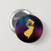 Cool New Jersey Flag Map Ronde Button 5,7 Cm (Voorkant /achterkant)
