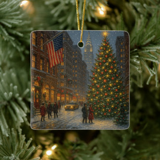 cool new york christmas streets keramisch ornament