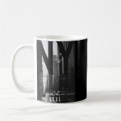 Cool New York City Abstract Skyline, Black &amp; W Koffiemok (Links)