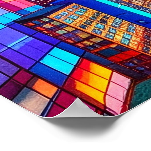 Cool New York City Hat on a NYC Skyscraper Balcony Poster (Hoek)