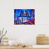 Cool New York City Hat on a NYC Skyscraper Balcony Poster (Keuken)