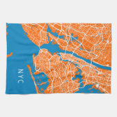 Cool New York City Map | NYC | Turquoise & Sinaasa Theedoek (Horizontaal)