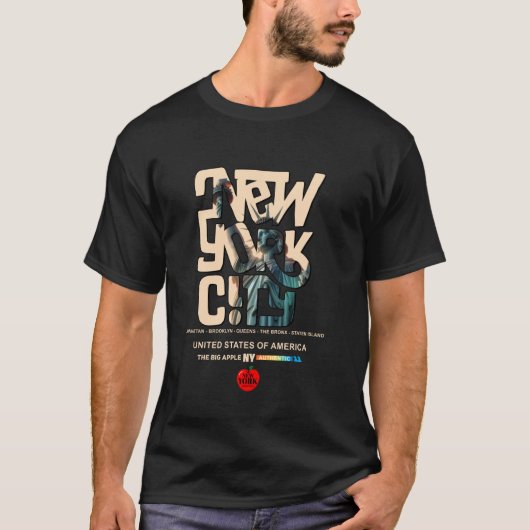 Cool New York City met het Vrijheidsbeeld Illustra T-shirt (Voorkant)