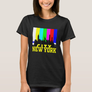 Cool New York City met TV Test Signal Illustration T-shirt