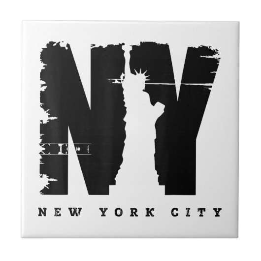 Cool New York City Style Tee Shirts, Nieuw Y Tegeltje (Voorkant)