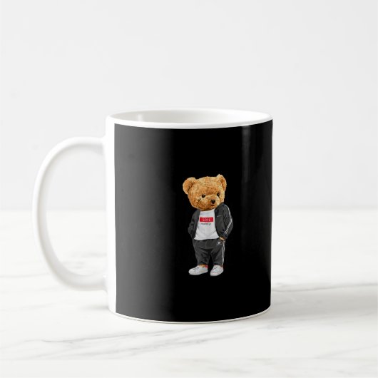 Cool New York City Teddy Bear Illustration Graphic Koffiemok (Links)