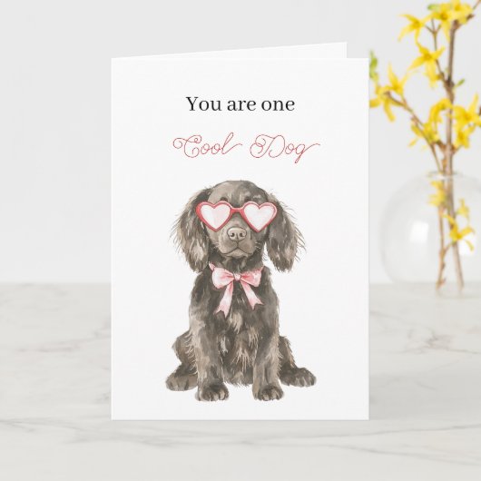 Cool Newfoundland-hond Hart Bril Verjaardag Kaart (Gele Bloem)