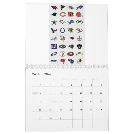 COOL NFL CALENDER KALENDER (Mar 2026)