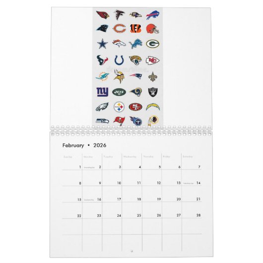 COOL NFL CALENDER KALENDER (Feb 2026)