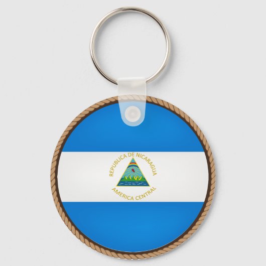 Cool Nicaragua-vlaggenzegel Sleutelhanger (Voorkant)