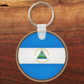 Cool Nicaragua-vlaggenzegel Sleutelhanger (Voorkant)