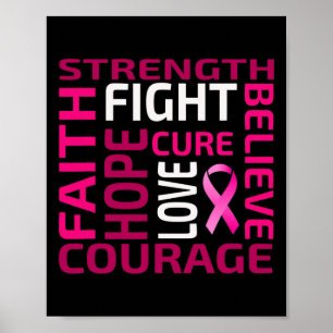 Cool Nice Breast Cancer Awareness Pink Ribon For M Poster