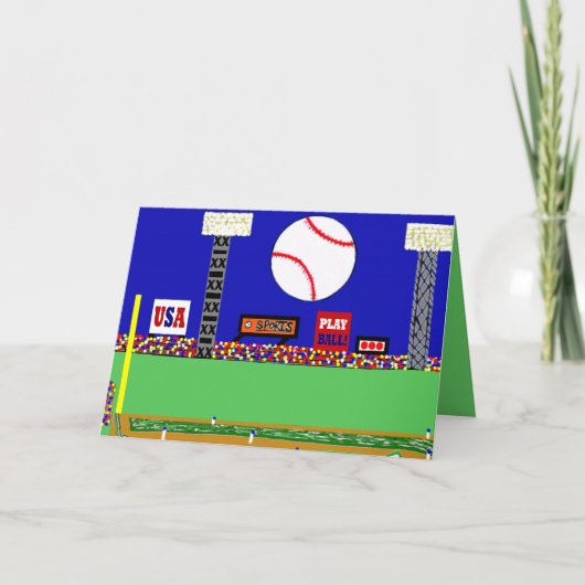 Cool Nieuwe Baseball Sport Art Blank Note Cards Feestdagen Kaart (Voorkant)