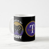 Cool nieuwe vader voeg monogram videogamer toe koffiemok (Voorkant links)