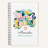 Cool Nieuwjaar Resoluties Pastel Kleurverf Typo Notitieboek (Voorkant)