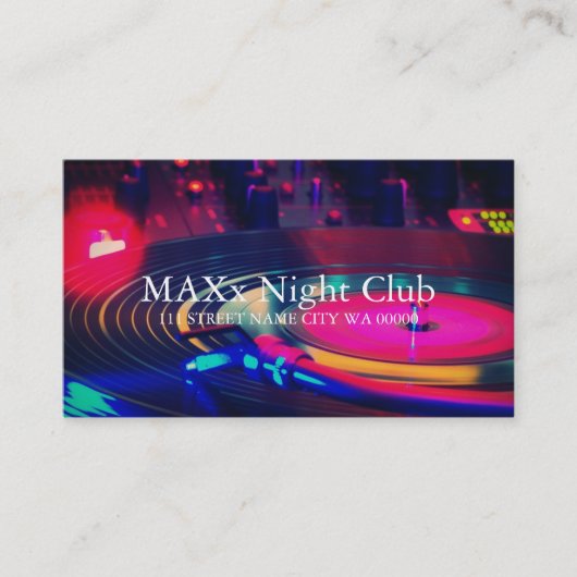 Cool Night Club Dancing Bar Nightlife Business Visitekaartje (Voorkant)