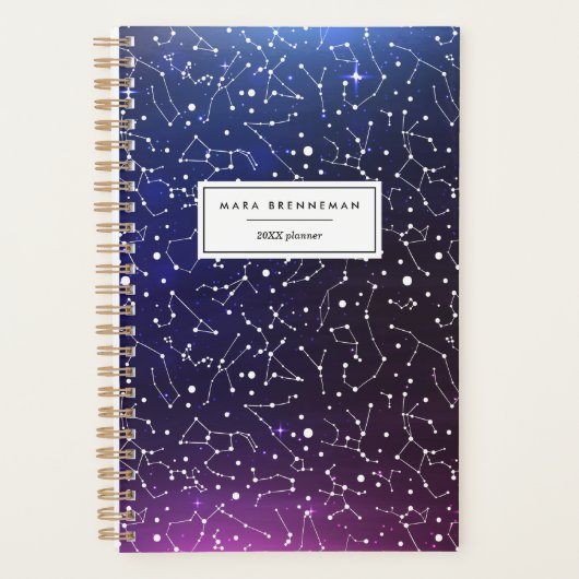 Cool Night Sky Constellations Gepersonaliseerd Planner (Voorkant)