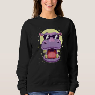 Cool Nijlpaard Schattig Nijlpaard Zonnebril Dier D Trui