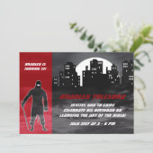 Cool Ninja in the City Birthday Invitation Kaart (Staand voorkant)
