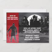 Cool Ninja in the City Birthday Invitation Kaart (Achterkant)