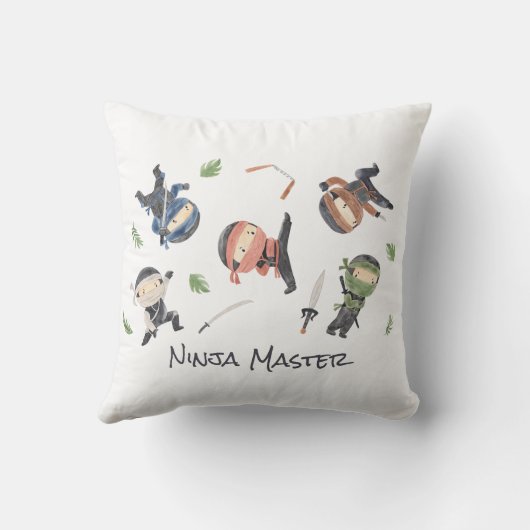 Cool Ninja Kinder - Aangepast genderneutraal ontwe Kussen (Achterkant)