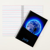 Cool Ninja Warrior Blue Moon Monogram Japan-Kijk Notitieboek (Binnen)