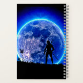 Cool Ninja Warrior Blue Moon Monogram Japan-Kijk Notitieboek (Achterkant)