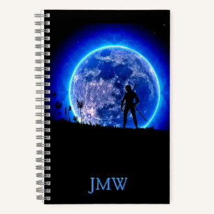 Cool Ninja Warrior Blue Moon Monogram Japan-Kijk Notitieboek