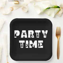 Cool Ninja Warrior Kind Zwart Wit Verjaardagsfeest Papieren Bordje