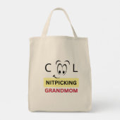 "Cool Nitpicking Grandmom" Canvas tas – Fun & Styl (Achterkant)