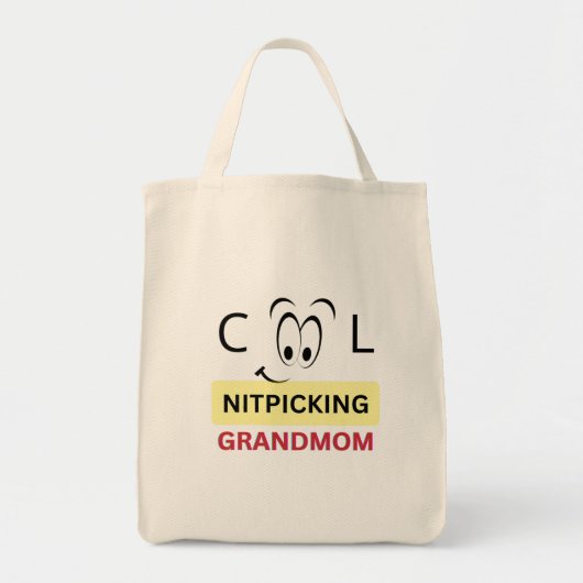 "Cool Nitpicking Grandmom" Canvas tas – Fun & Styl (Voorkant)