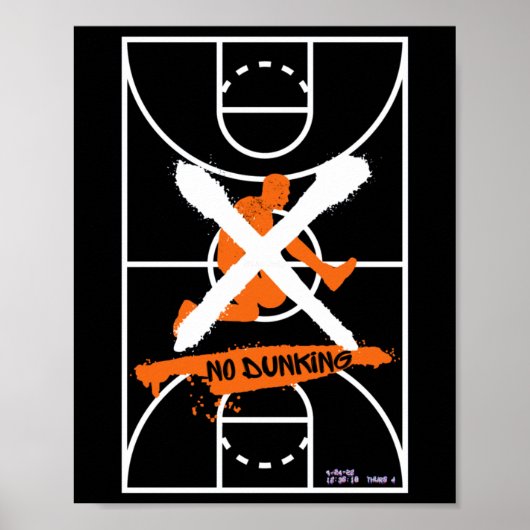 Cool No Dunking basketbal ontwerp Poster (Voorkant)