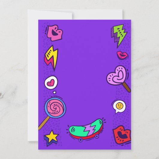 Cool Nostalgic 90's Theme Birthday Invitation Kaart (Achterkant)