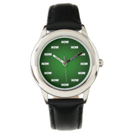 Cool "NOW" horloge (groen)