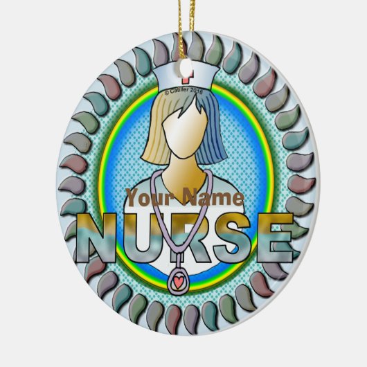 Cool Nurse Keramisch Ornament (Links)