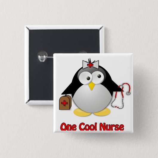 Cool Nurse Vierkante Button 5,1 Cm (Voorkant /achterkant)