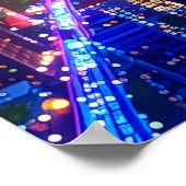 Cool NYC Girl in Fedora Nightscape Buildings Art Poster (Hoek)