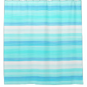 Cool Ocean Blue Aqua Turquoise Waterverf Stripes Douchegordijn (Voorkant)