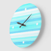 Cool Ocean Blue Aqua Turquoise Waterverf Stripes Grote Klok (Hoek)