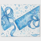 Cool Ocean Blue Gift Labels Cadeaupapier (Vlak)