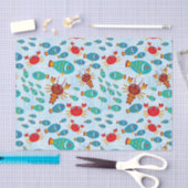 Cool Ocean Marine Life Fish and Crab Blue Tissuepapier (Craft)