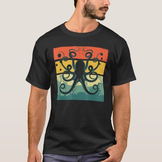 Cool Octopus Design voor Mannen Vrouwen Kinder Vin T-shirt (Voorkant)