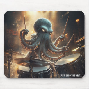 Cool Octopus Drummer Rockmuziek Muismat